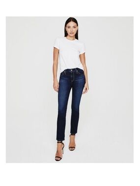 AG Adriano Goldschmied Mari High-Rise Slim Straight Jeans Size 31 Dark Wash